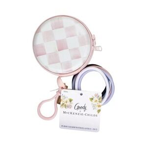 Goody x MacKenzie-Childs Rosy Courtly Check Purse Charm Hair Elastics Case Set